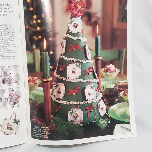 Heartsong Christmas Cross Stitch Pattern Leaflet Country Crafts Craftways 1991 - Picture 6 of 6